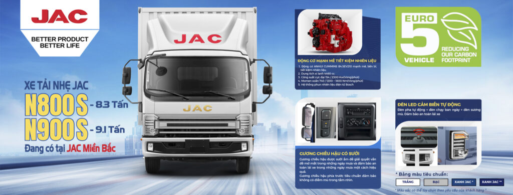 Xe Tải JAC N800 Plus Thùng Kín